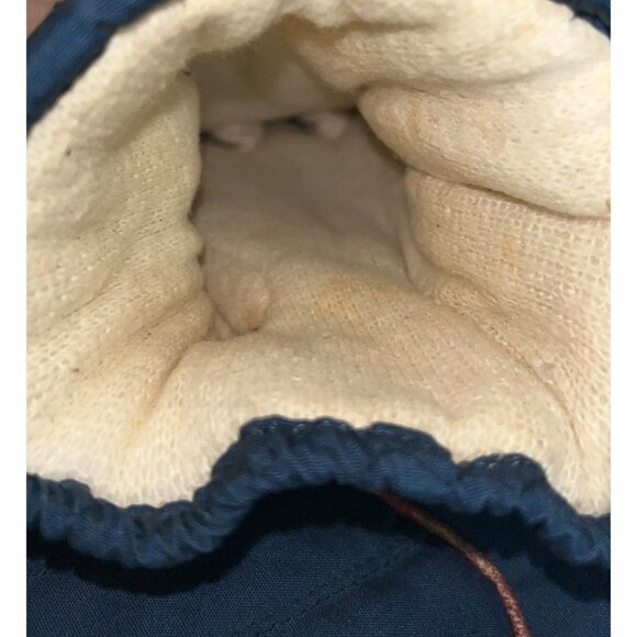 Mens Adult XL Insulated Winter Gloves With Leather Grip Palms Blue Red Polyester - Picture 5 of 5